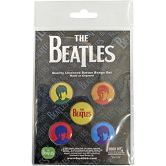 The Beatles Button Badge Pack J, P, G&R Coloured