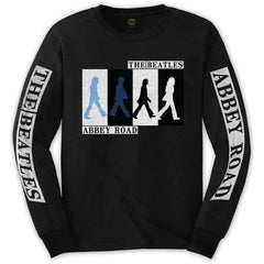 The Beatles Unisex Long Sleeve T-Shirt Abbey Road Colours Crossing - Black