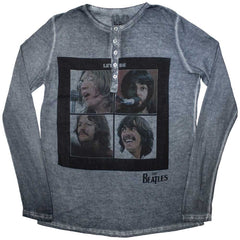 The Beatles Unisex Long Sleeve T-Shirt Let It Be Stone Wash - Blue