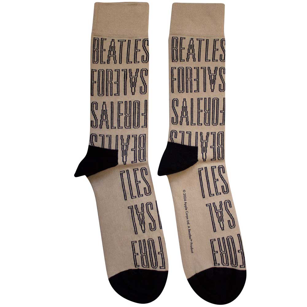 The Beatles Unisex Ankle Socks For Sale Text Outlines Repeat - Sand