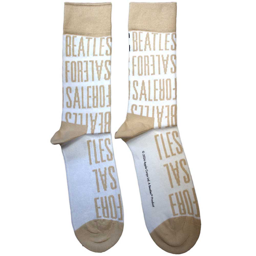 The Beatles Unisex Ankle Socks For Sale Text Repeat - White