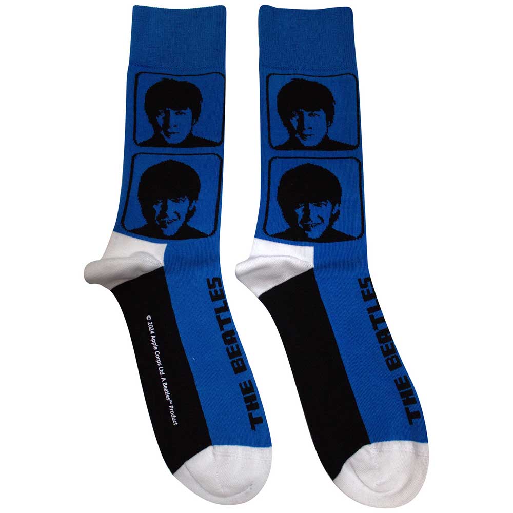The Beatles Unisex Ankle Socks Hard Day's Night Headshots - Blue