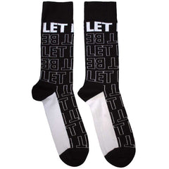 The Beatles Unisex Ankle Socks Let It Be Text Outlines Repeat - Black