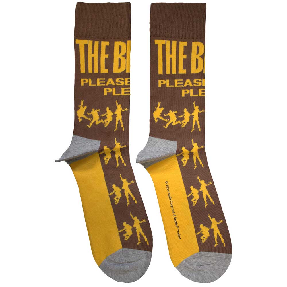 The Beatles Unisex Ankle Socks Please Please Me Silhouettes - Brown