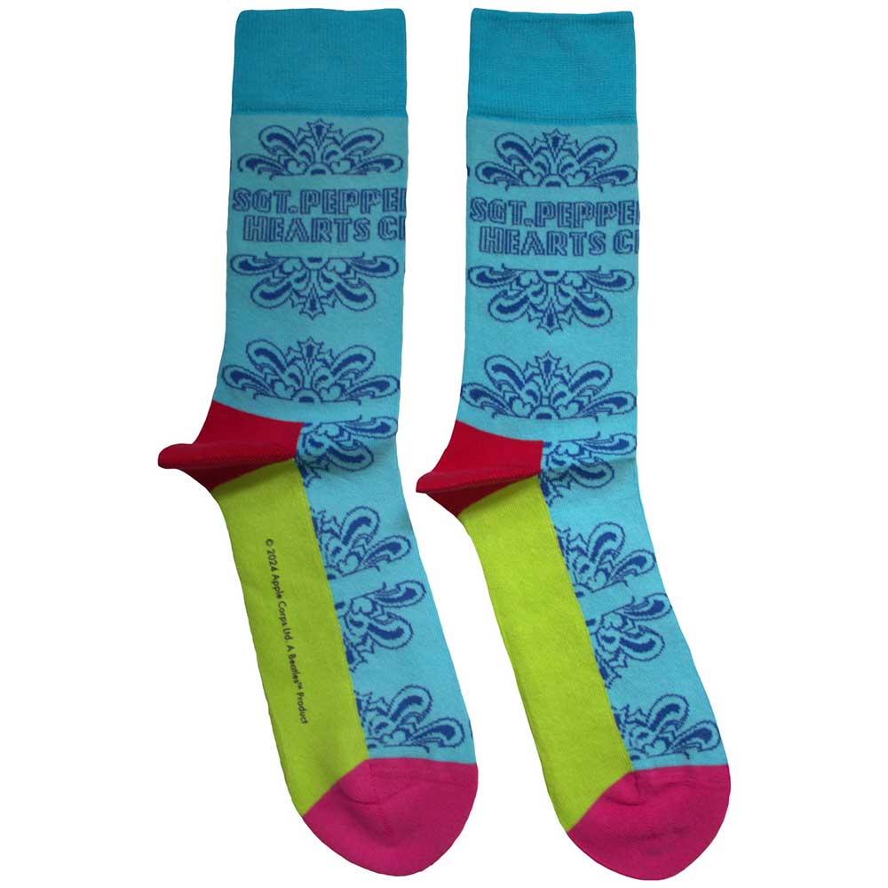 The Beatles Unisex Ankle Socks Sgt Pepper Text Outlines - Light Blue