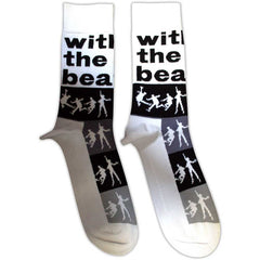 The Beatles Unisex Ankle Socks With The Beatles Silhouette Stripes - White