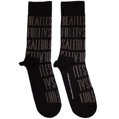 The Beatles Unisex Ankle Socks For Sale Text Outlines Repeat - Black