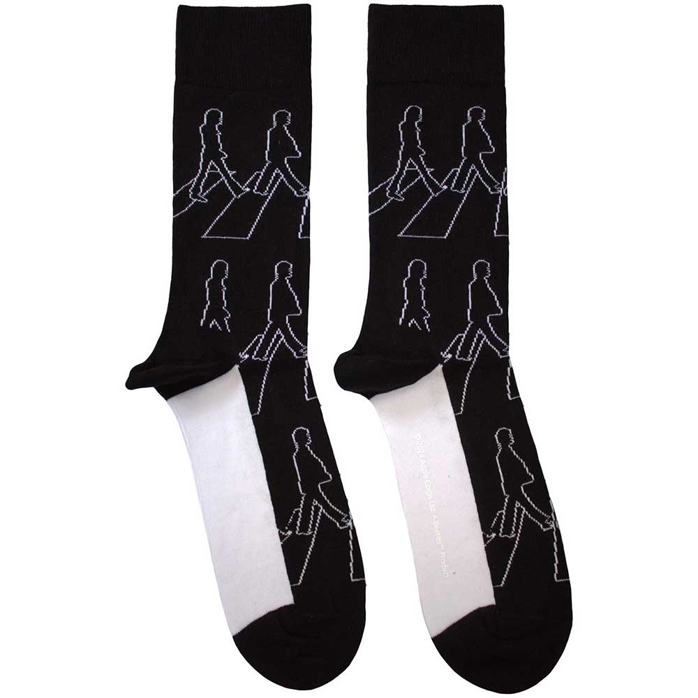 The Beatles Unisex Ankle Socks Abbey Road Outlines - Black