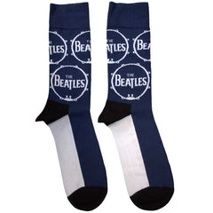The Beatles Unisex Ankle Socks Drum Logo Repeat - Navy Blue
