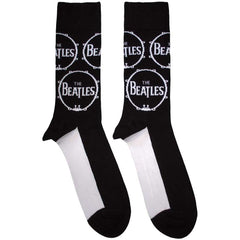 The Beatles Unisex Ankle Socks Drum Logo Repeat - Black