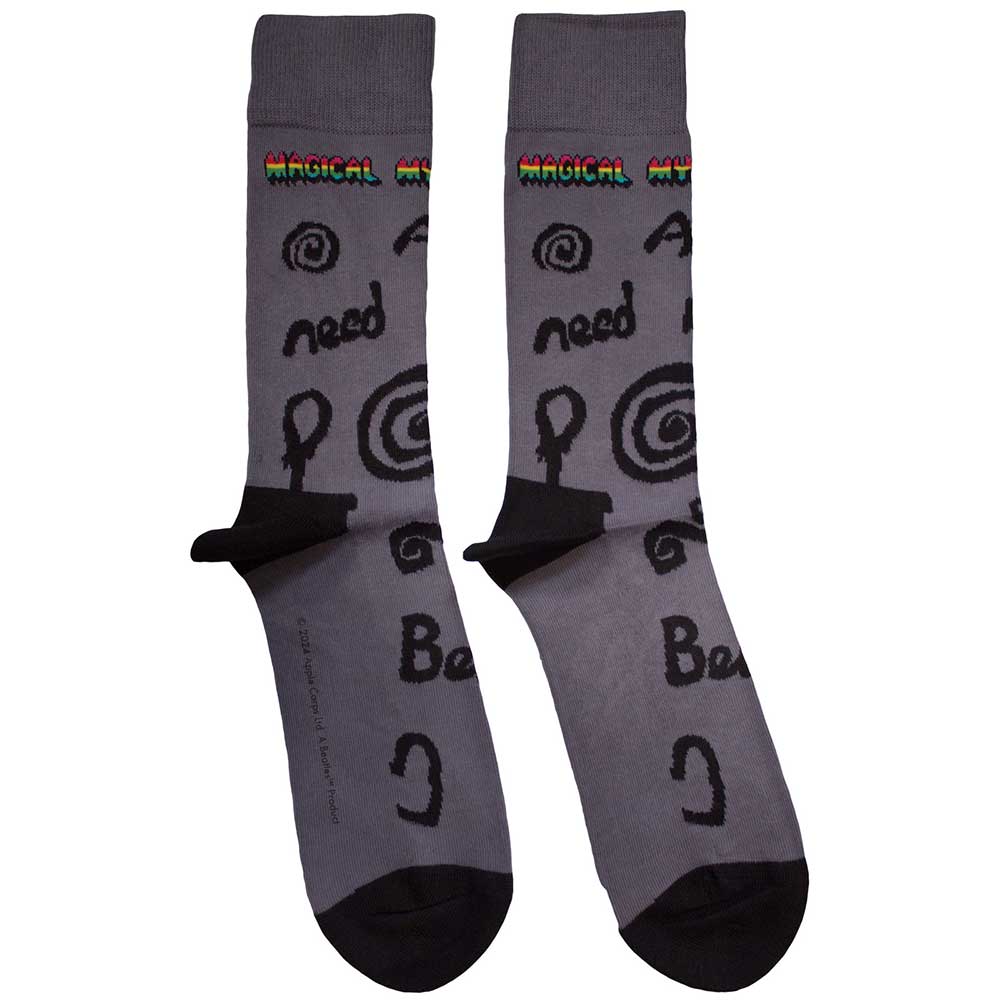 The Beatles Unisex Ankle Socks Magical Mystery Tour All You Need Is Love - Charcoal Grey