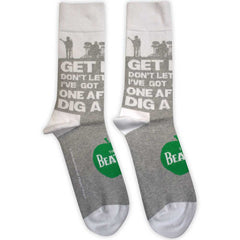 The Beatles Unisex Ankle Socks Rooftop Silhouettes & Apple - Grey