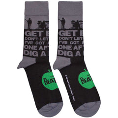The Beatles Unisex Ankle Socks Rooftop Silhouettes & Apple - Black