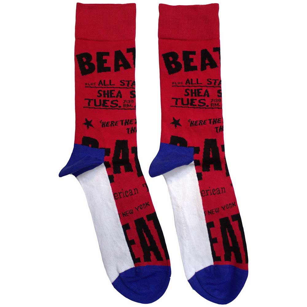 The Beatles Unisex Ankle Socks USA - Red