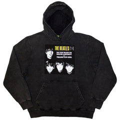The Beatles Unisex Stone Wash Pullover Hoodie VJ Secret Sleeve - Charcoal Grey