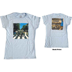 The Beatles Ladies T-Shirt Vintage Abbey Road - Light Blue