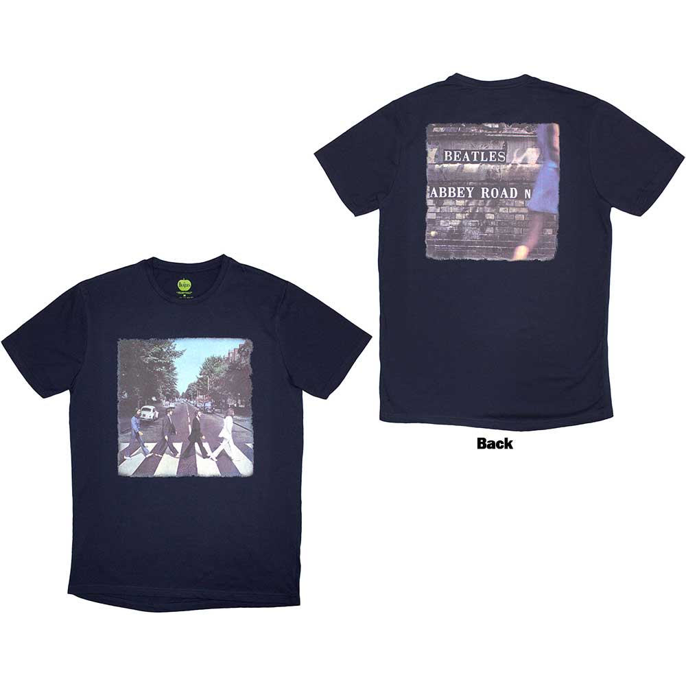 The Beatles Unisex T-Shirt Vintage Abbey Road - Navy Blue