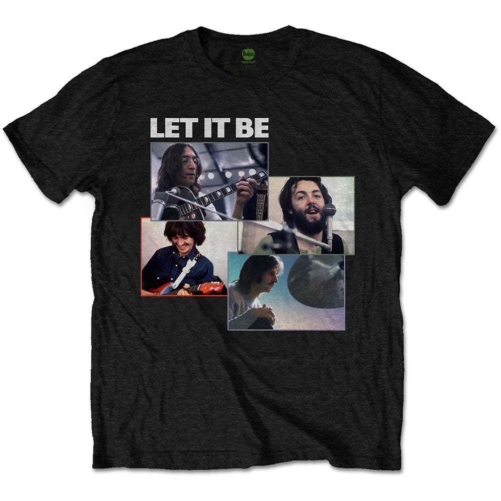 The Beatles Unisex T-Shirt Let It Be Recording Shots - Black