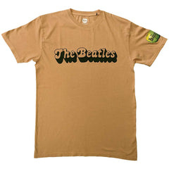 The Beatles Unisex T-Shirt 70s Logo - Sand