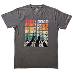 The Beatles Unisex T-Shirt Abbey Stacked - Charcoal Grey