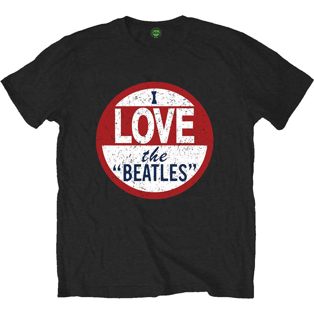 The Beatles Unisex T-Shirt I Love The Beatles Single Print - Black