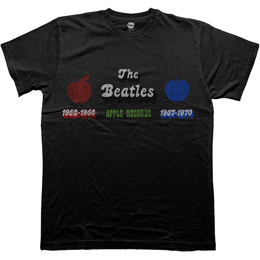 The Beatles Unisex T-Shirt Apple Years Red & Blue - Black
