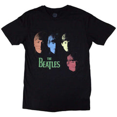 The Beatles Unisex T-Shirt Colour Faces - Black