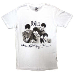 The Beatles Unisex T-Shirt Mop Tops & Signatures - White