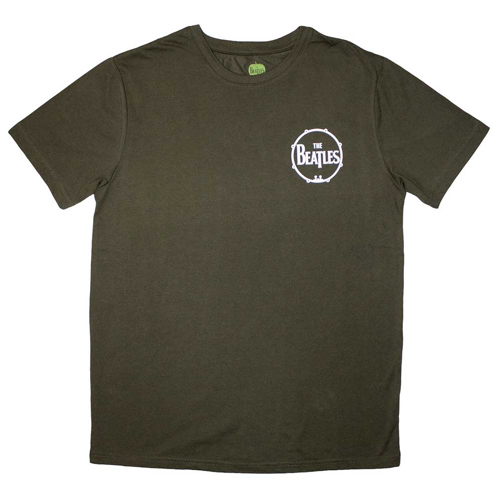 The Beatles Unisex T-Shirt Mini Drum Logo - Green