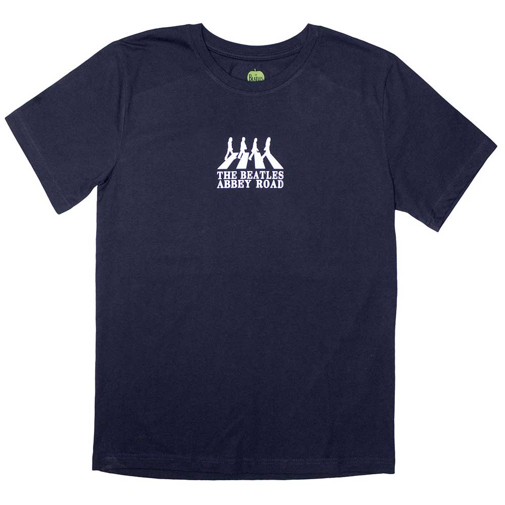 The Beatles Unisex T-Shirt Mini Abbey Road Crossing Silhouette - Navy Blue