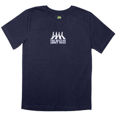 The Beatles Unisex T-Shirt Mini Abbey Road Crossing Silhouette - Navy Blue