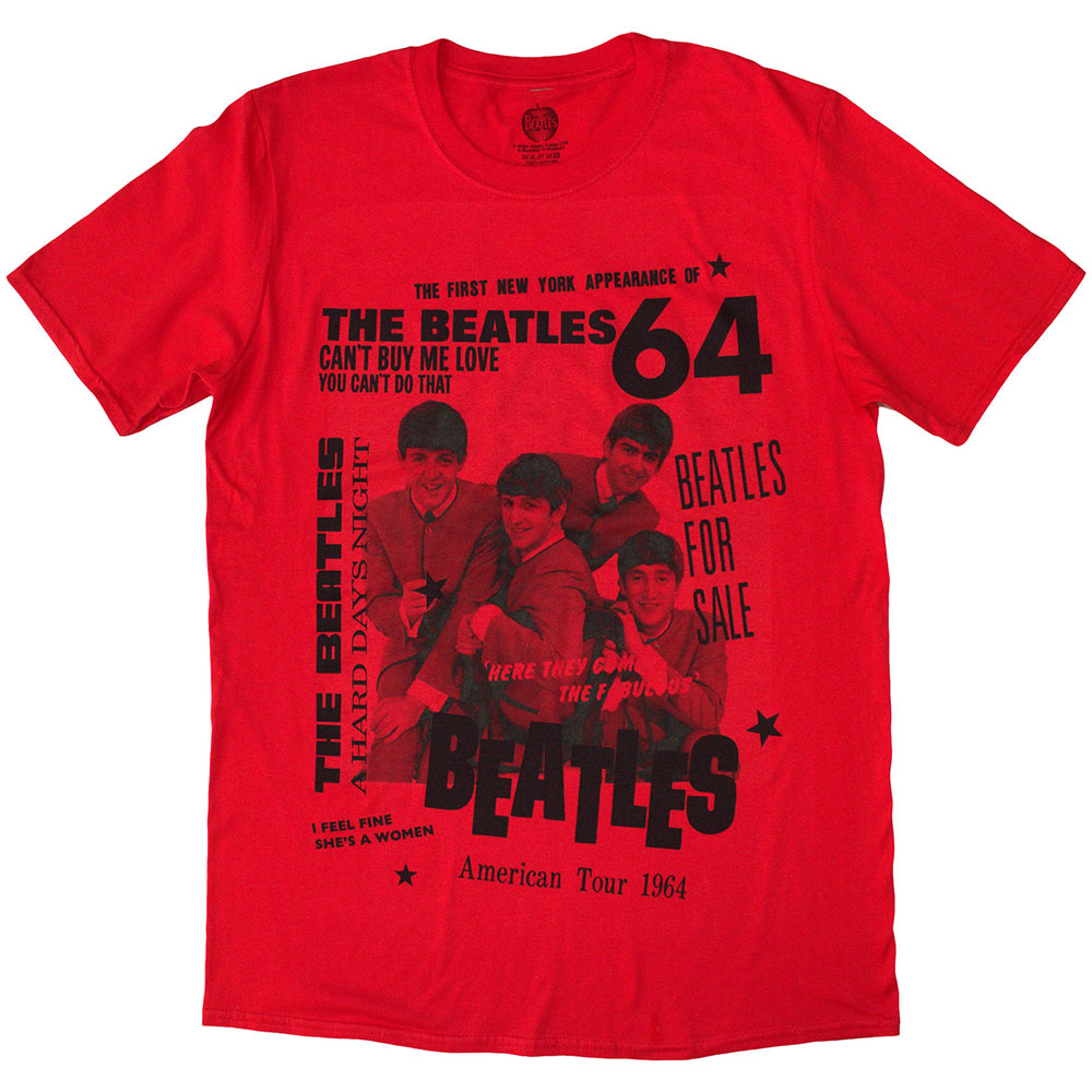 The Beatles Unisex T-Shirt 1964 - Red
