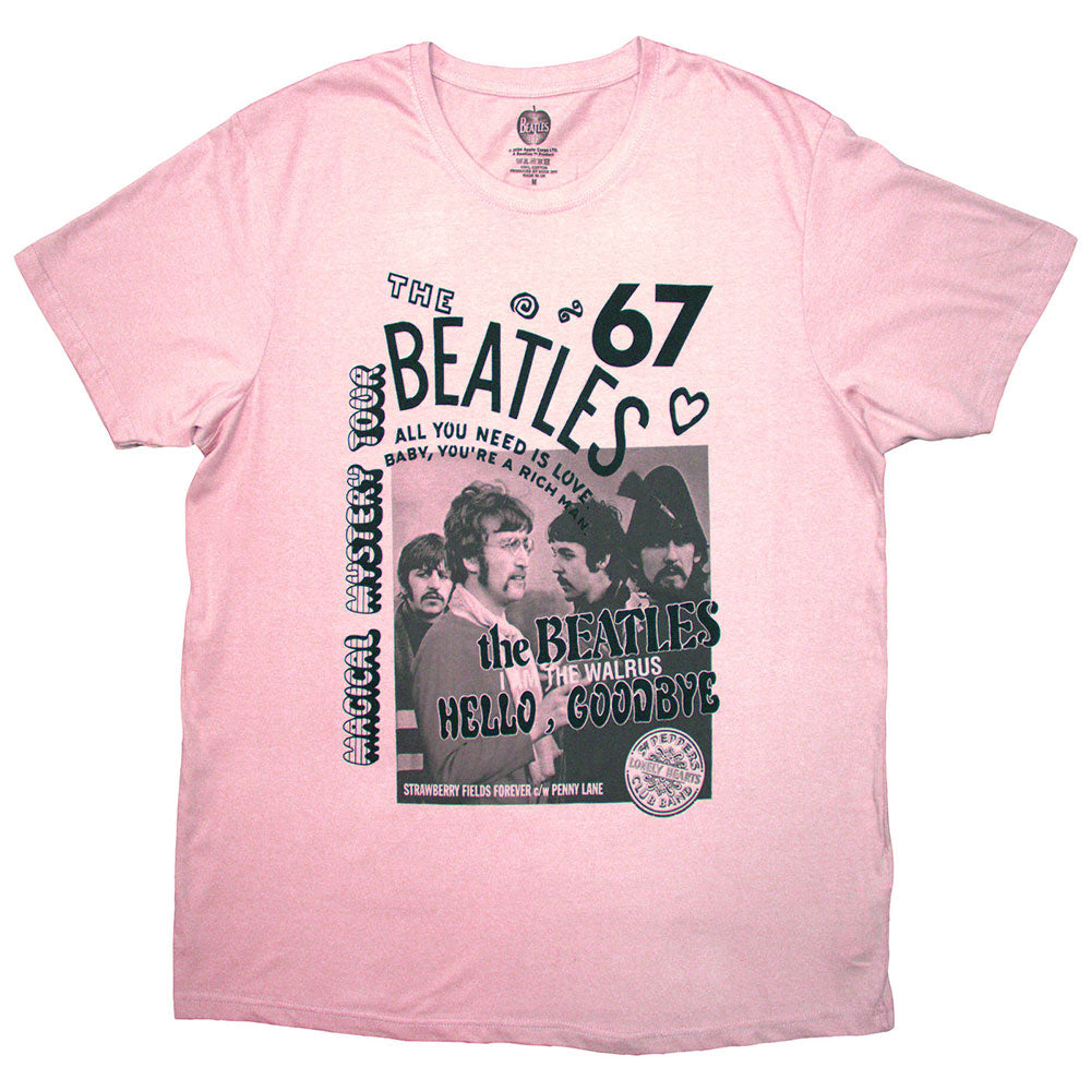 The Beatles Unisex T-Shirt 1967 - Pink
