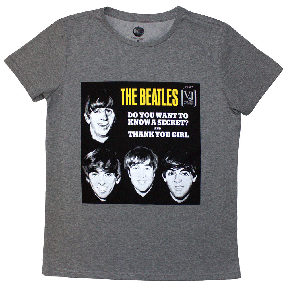 The Beatles Ladies T-Shirt VJ Secret Sleeve - Grey