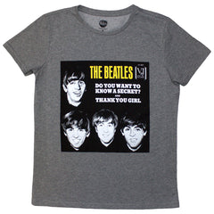 The Beatles Ladies T-Shirt VJ Secret Sleeve - Grey
