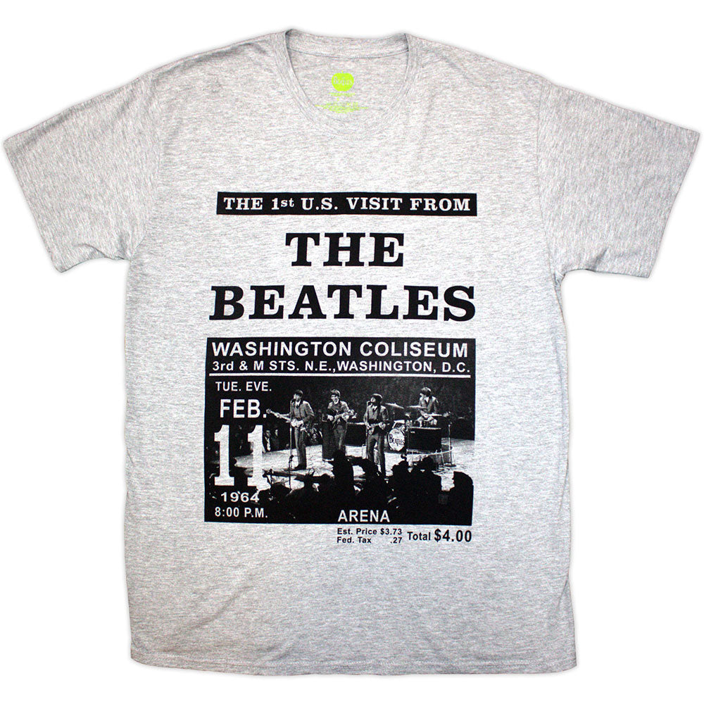 The Beatles Unisex T-Shirt Washington '64 Promo - Grey