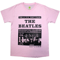The Beatles Unisex T-Shirt Washington '64 Promo - Pink