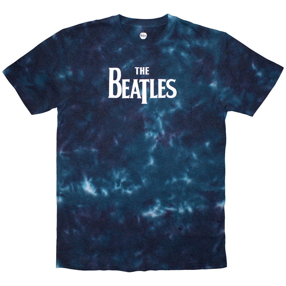 The Beatles Unisex T-Shirt Drop T Logo - Blue
