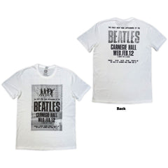 The Beatles Unisex T-Shirt Tour '64 Carnegie Hall - White