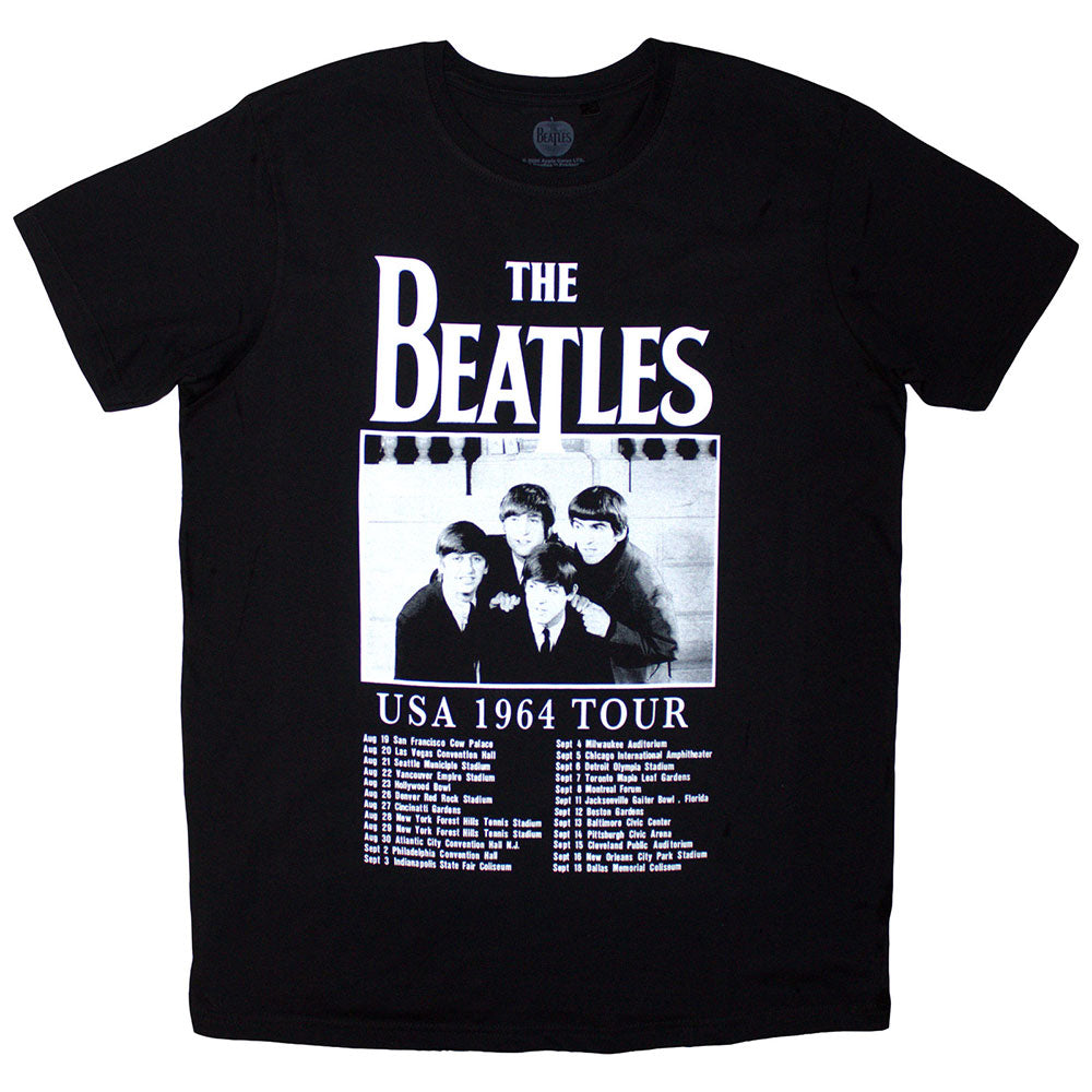 The Beatles Unisex T-Shirt Tour '64 Dates - Black