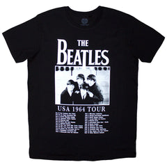 The Beatles Unisex T-Shirt Tour '64 Dates - Black