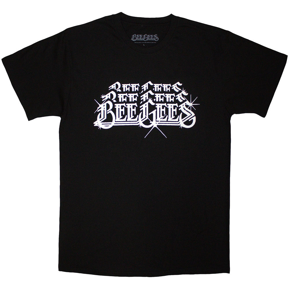Bee Gees Unisex T-Shirt Stacked Logo - Black