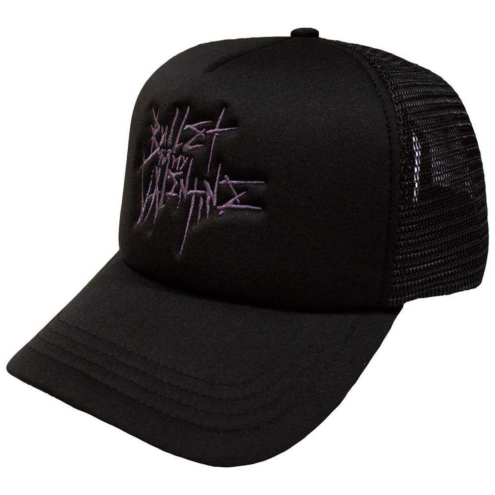 Bullet For My Valentine Unisex Mesh Back Cap Purple Logo - Black