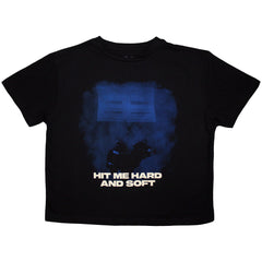 Billie Eilish Ladies Crop Top HMHAS Blue Lines - Black