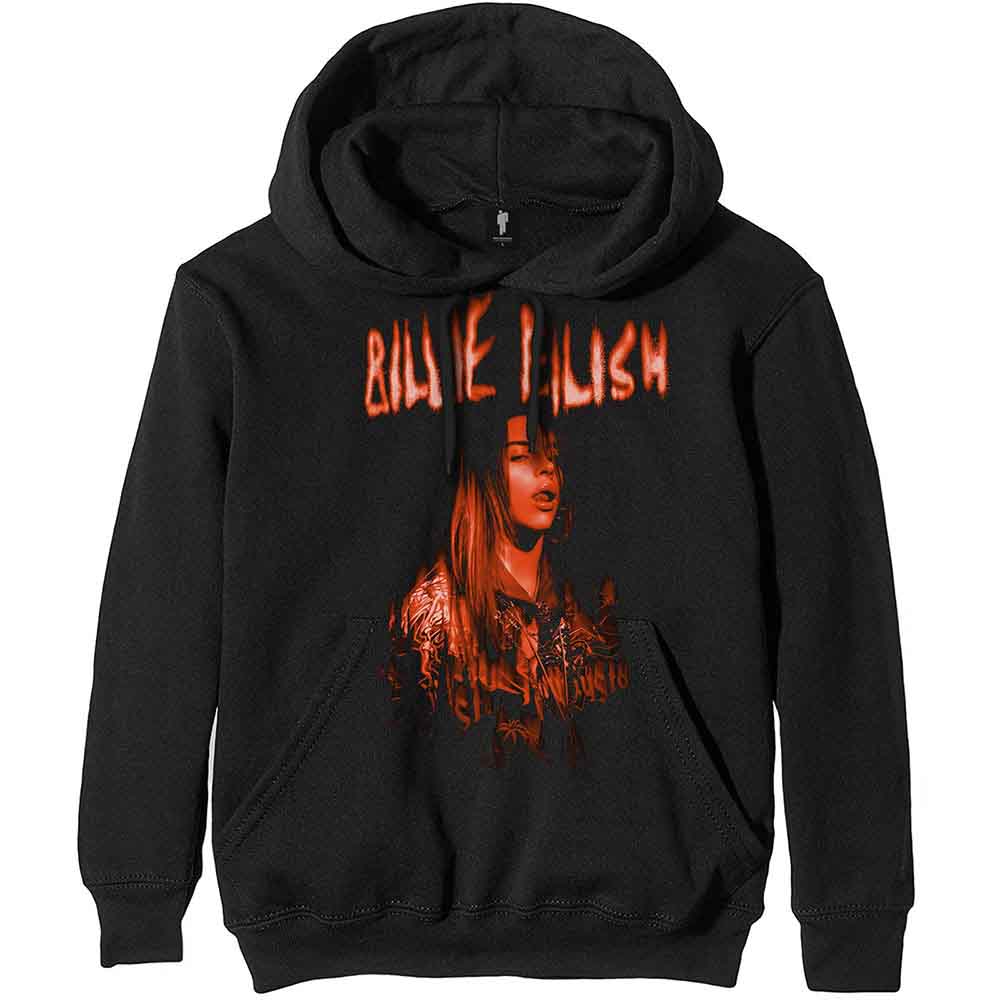 Billie Eilish Unisex Pullover Hoodie Spooky Logo - Black