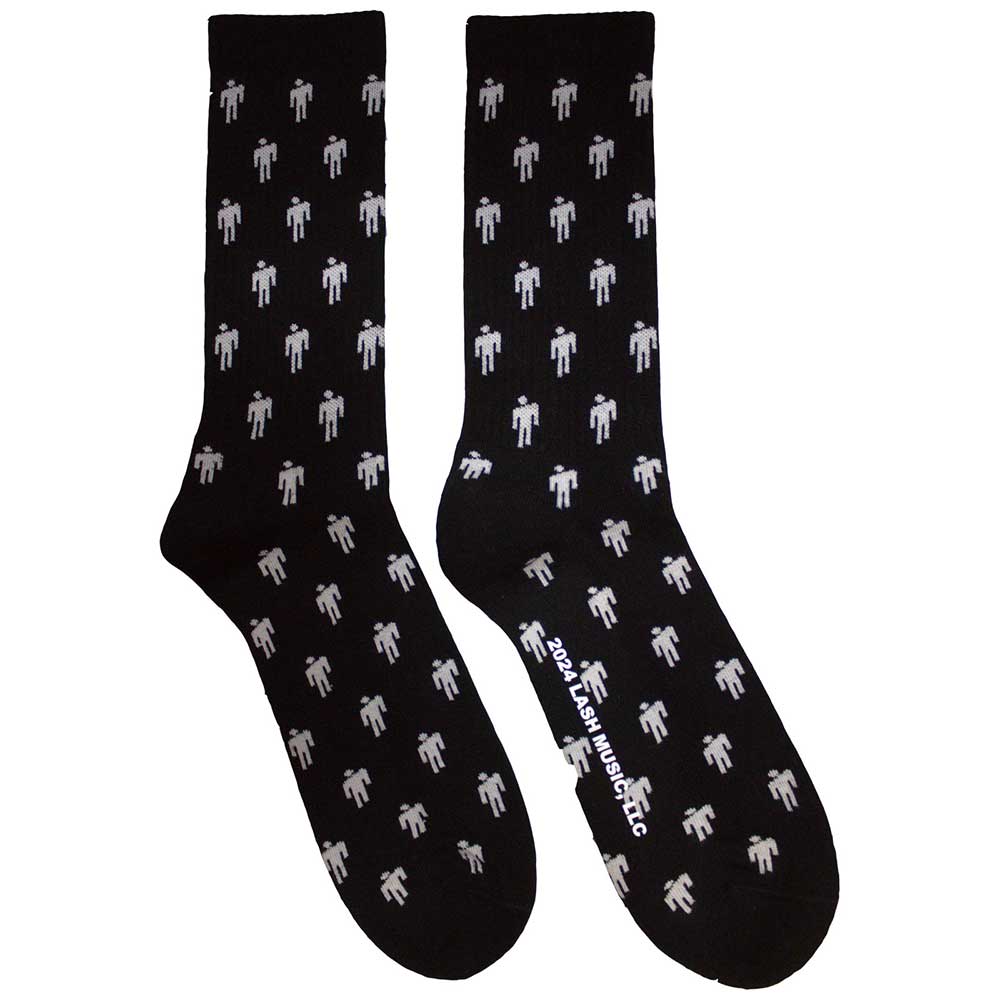 Billie Eilish Unisex Terry Socks Blohsh Pattern - Black