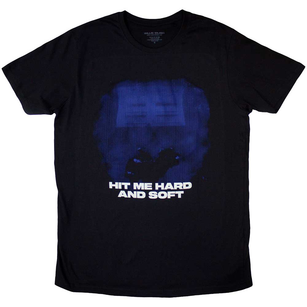Billie Eilish Unisex T-Shirt Hit Me Hard And Soft Blue Lines - Black