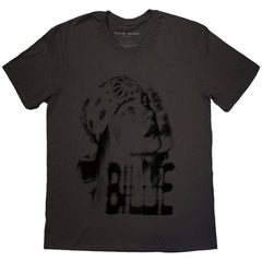 Billie Eilish Unisex T-Shirt Tonal Bandana Photo - Charcoal Grey