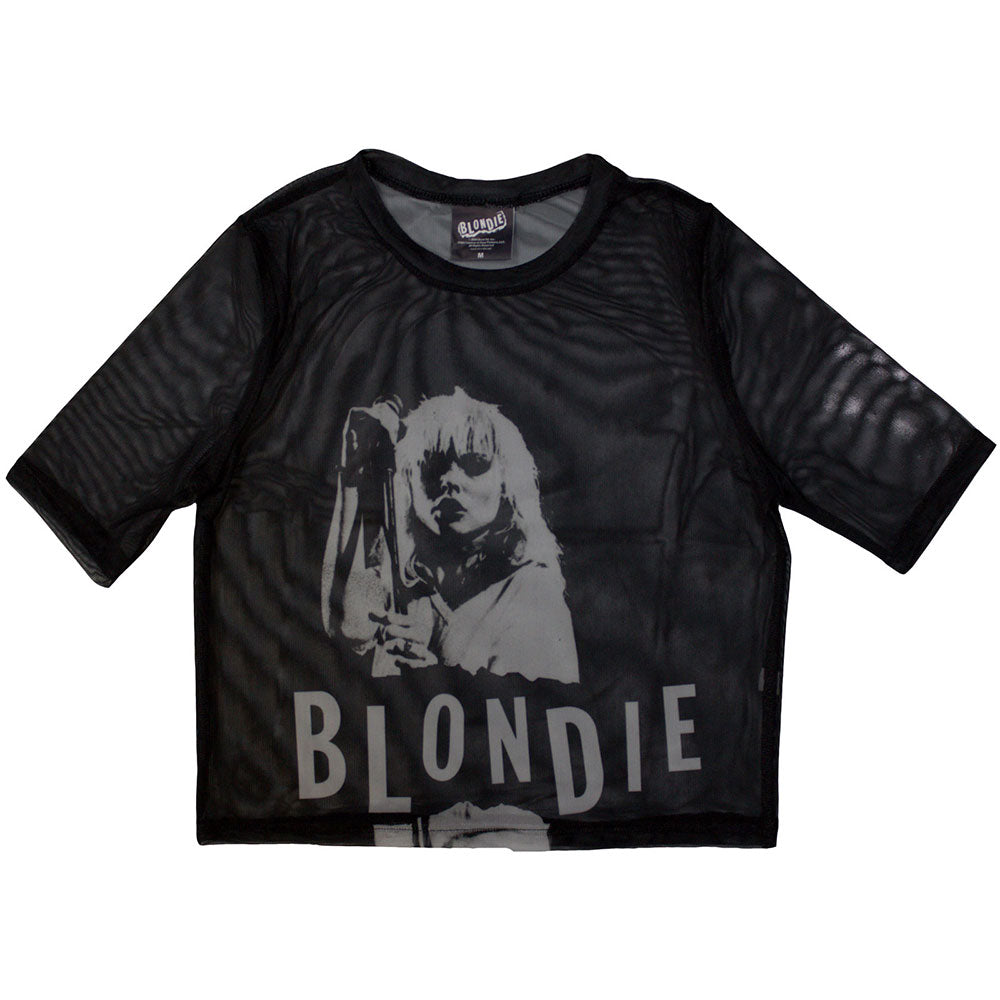 Blondie Ladies Crop Top Mic Stand - Black