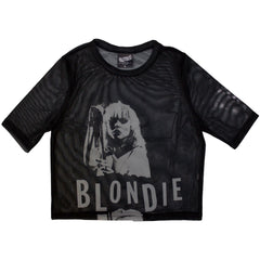 Blondie Ladies Crop Top Mic Stand - Black